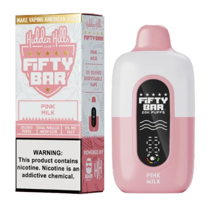Pink Milk Disposable Vape (20000 Puffs) by Hidden Hills x Fifty Bar